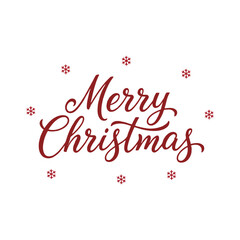 Vector art of merry christmas text with snowflakes