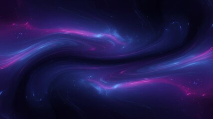 Dark cosmic background with glowing purple-blue nebula-like waves. - Powered by Adobe