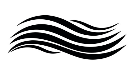 Abstract black ocean waves with simple curves