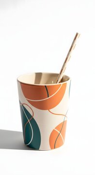 coffee tea cup with stra
