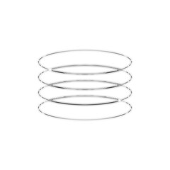 Chrome Spiral Circle Icon – Metallic Coil Design Element
