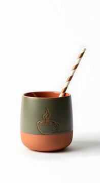 coffee tea cup with stra