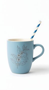 coffee tea cup with stra