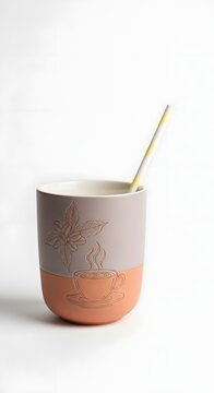 coffee tea cup with stra
