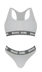 Brand name woman bra and panties. vector	