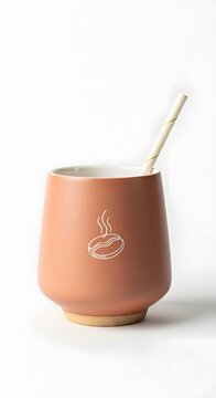 coffee tea cup with stra