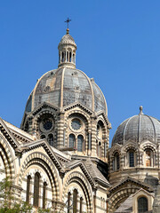 Obraz premium Clear Summer Day Over the Cathedral la Major in Marseille 