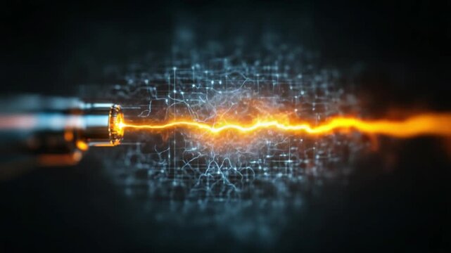 Digital Spark: A captivating visual narrative unveils a vibrant digital spark, igniting with raw energy that surges between interconnected nodes, symbolizing the dynamic interplay of data.