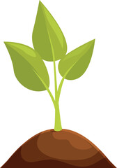 Green sprout emerging from the earth, representing growth, nature, and environmental conservation