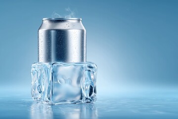 A refreshing carbonated beverage in an ice cube