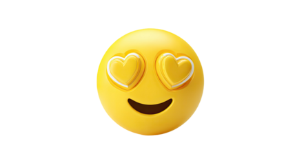 Bright happy smiley face icon with cheerful expression and yellow round shape, positive emotion symbol isolated on white background