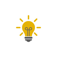 Bright idea concept with light bulb symbol representing innovation and creative thinking for business and education applications vector illustration