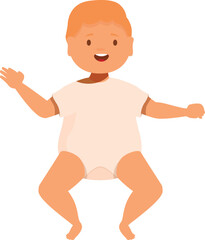 Adorable baby sitting with open arms, enjoying playtime, full body illustration