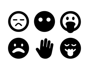Fototapeta premium Collection of diverse emoji faces expressing various emotions