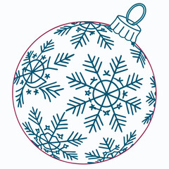 Christmas ornament with snowflake pattern vector winter