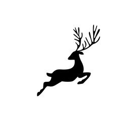 Minimalist silhouette reindeer line art, elegant Christmas animal illustration symbolizing joy and winter celebration.