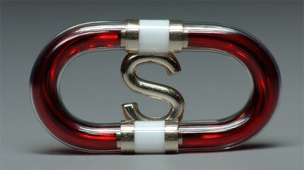 Oval pendant with an 'S' initial