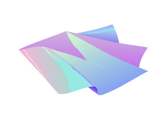 Holographic Metallic Fabric Folds Shiny Background Illustration