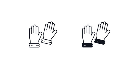 Glove  set icon with white background vector stock illustration