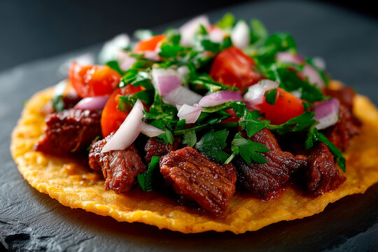 Beef taco on tortilla celebrating National Taco Day