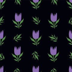 Cute hand drawn feminine seamless pattern with wildflowers

