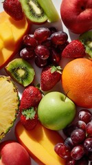 Vibrant assortment of fresh fruits healthy food variety