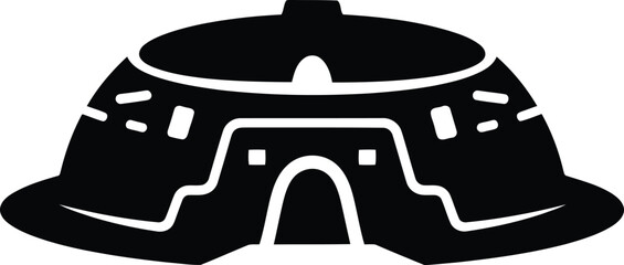 Traditional hut icon minimal indigenous dwelling silhouette