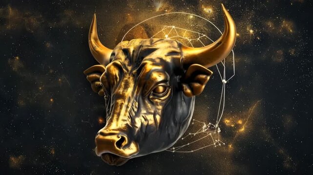 Abstract composition with concept of Taurus zodiac sign symbol