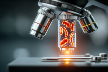 bacteria under microscope