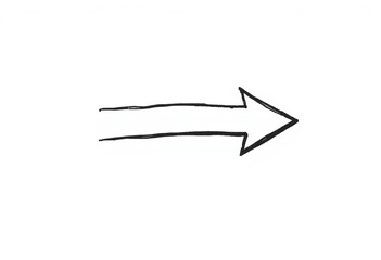 A single, hand-drawn arrow pointing right, sketched with a thick, expressive line, sketch, art