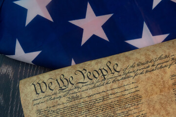 US Constitution and American Flag Freedom Liberty and National Pride