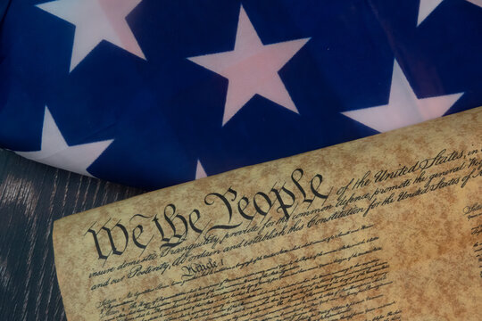 US Constitution and American Flag Freedom Liberty and National Pride