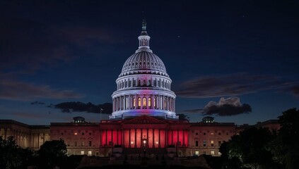 capitol building at night