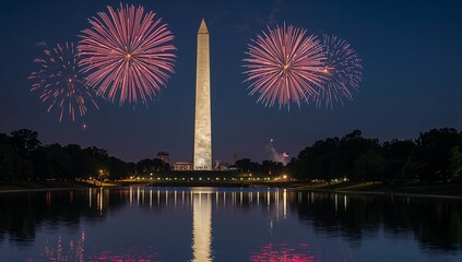 fireworks over the washington monument