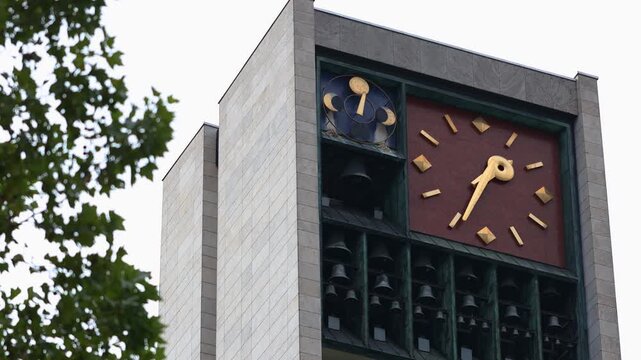 the tower of the stuttgart town hall 4k 25fps video