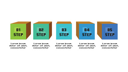 Creative concept for infographic with 5 steps, options, parts or processes.