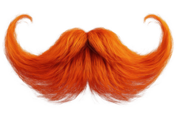 Vibrant orange beard and mustache styled creatively for a festive celebration in a cheerful setting during daytime