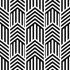 Abstract black and white geometric chevron pattern