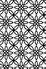 Intricate black and white geometric floral pattern