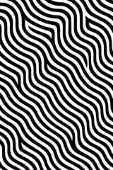 Abstract black and white wavy line pattern