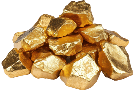 Gold nuggets stacked high showcasing their natural shine and texture in a display reminiscent of a successful mining venture in a gold-rich area