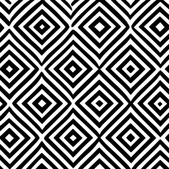 Abstract black and white geometric diamond pattern