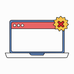 A TV screen displaying an error message popup with a warning icon, showing system malfunction or connection issue alert, symbolizing technical glitch or signal error.
