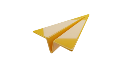 Golden paper airplane soaring against a black background
