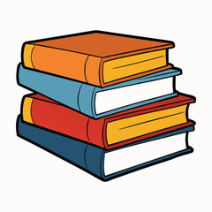 A colorful stack of books piled neatly, symbolizing knowledge, learning, and imagination. Perfect for education, library, or reading-themed designs.
