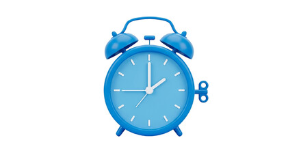 Retro blue alarm clock on a black background