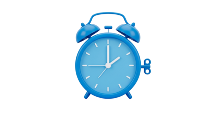Retro blue alarm clock on a black background