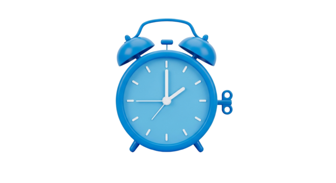 Retro blue alarm clock on a black background