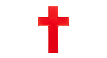 Obraz premium Bold red cross symbol on a stark black background