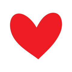 Slightly Hand-Drawn Classic Red Heart Shape Outline